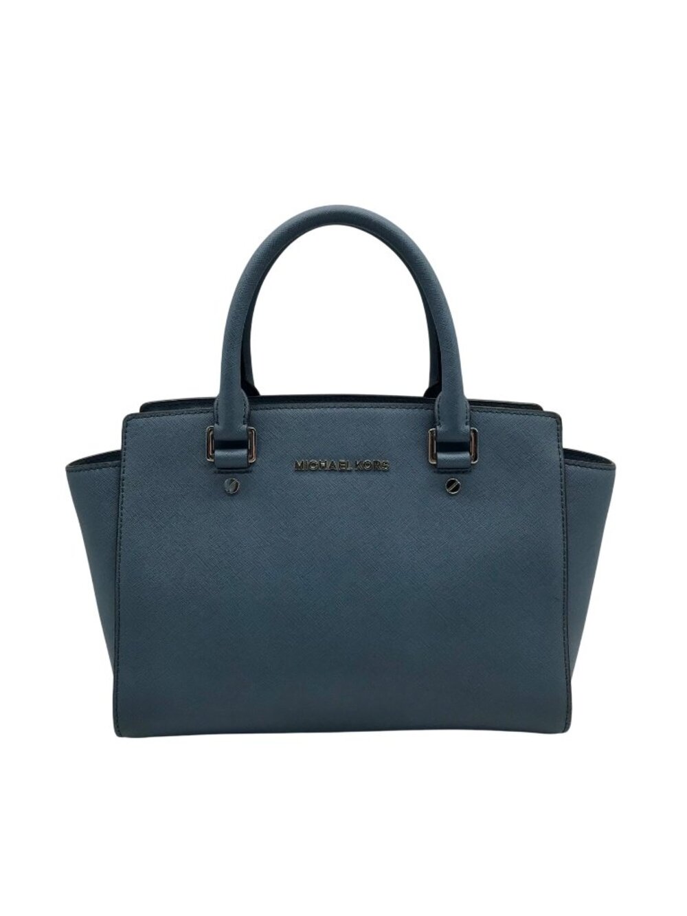 Michael Kors Blue Saffiano Leather Selma Satchel